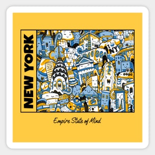 New York empire state of mind doodle pattern Magnet